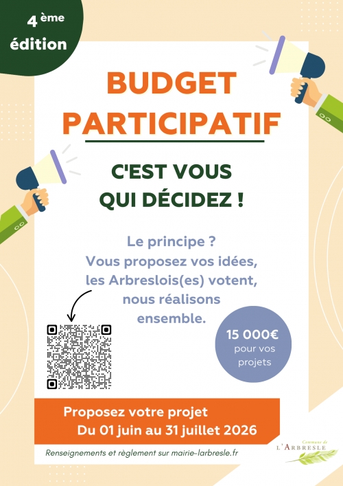 4ᵉ édition du budget participatif : proposez vos idées pour L’Arbresle !