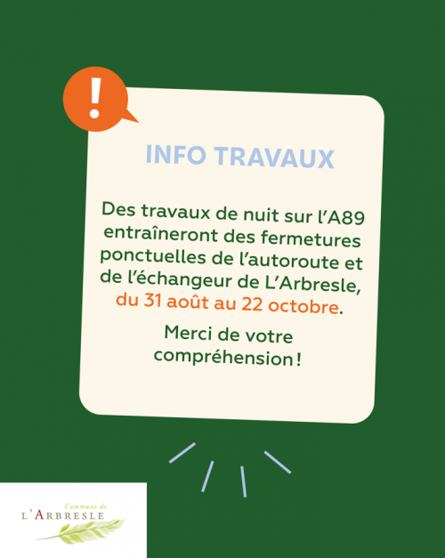 Travaux sur l’A89 : des perturbations nocturnes à prévoir