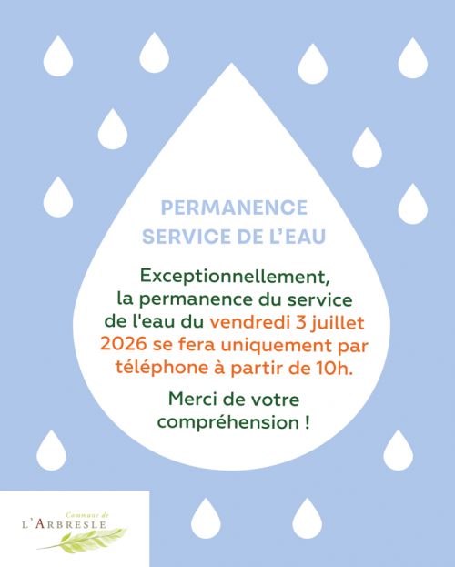 Info permanence service de l'eau