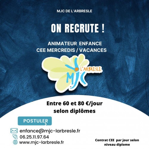 La MJC Centre-Social recrute !