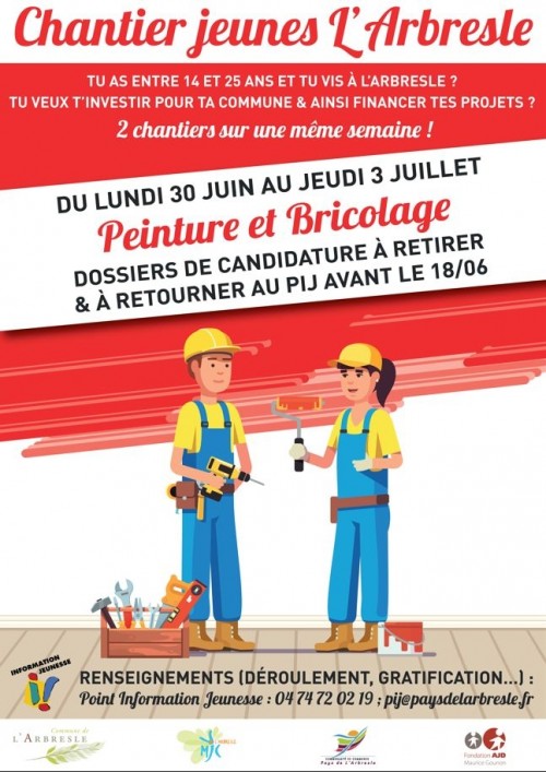 DEUX CHANTIERS JEUNES EN JUILLET : A VOS CANDIDATURES !