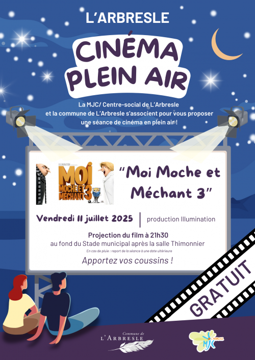 UNE SEANCE CINEMA PLEIN AIR GRATUITE !
