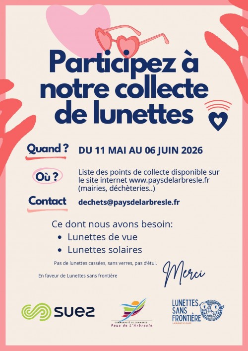 Collecte de lunettes pour Lunettes sans frontière