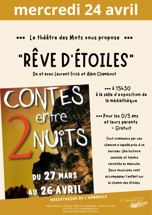 Festival contes entre 2 nuits : "Rêve d'étoiles"