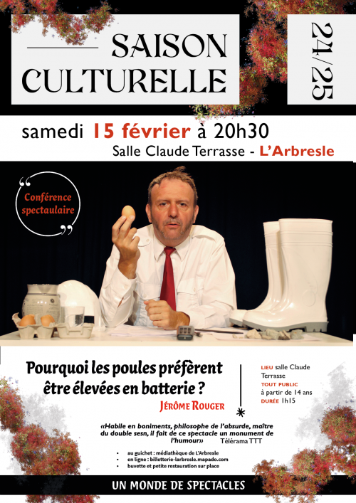 Spectacle - "Pourquoi les poules préfèrent être élevées en batterie"