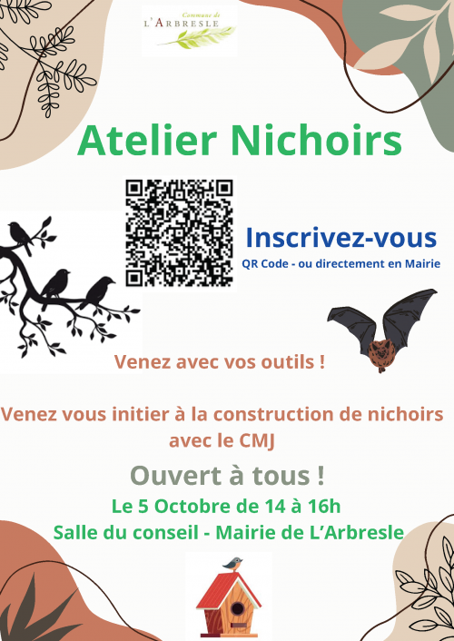 Participez à un atelier fabrication de nichoirs avec le CMJ