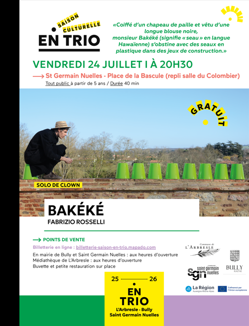 Bakéké : un solo de clown et manipulation de seaux de Fabrizio Rosselli
