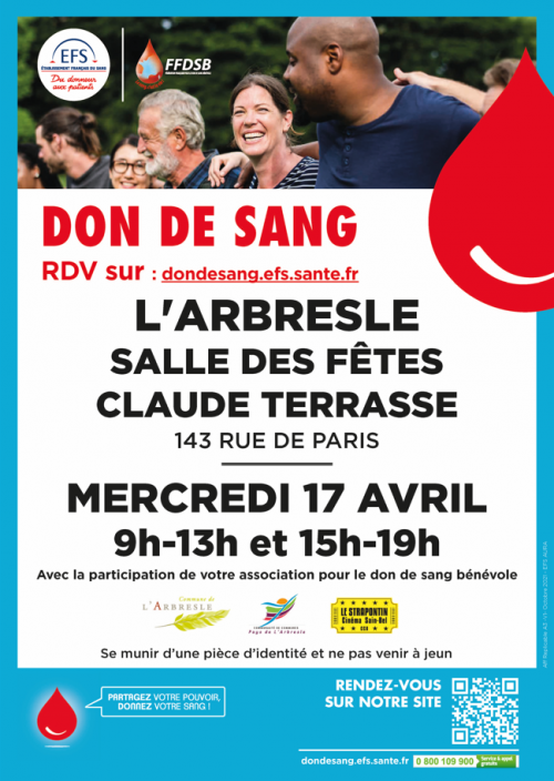 Don du sang - mercredi 17 avril