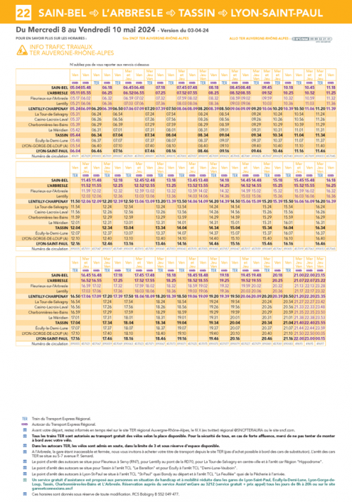 Du 8 au 10 mai : horaires bus de substitution TER et Trams-Trains 