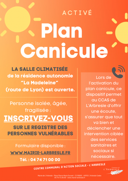 ALERTE ORANGE CANICULE - 8 AOUT