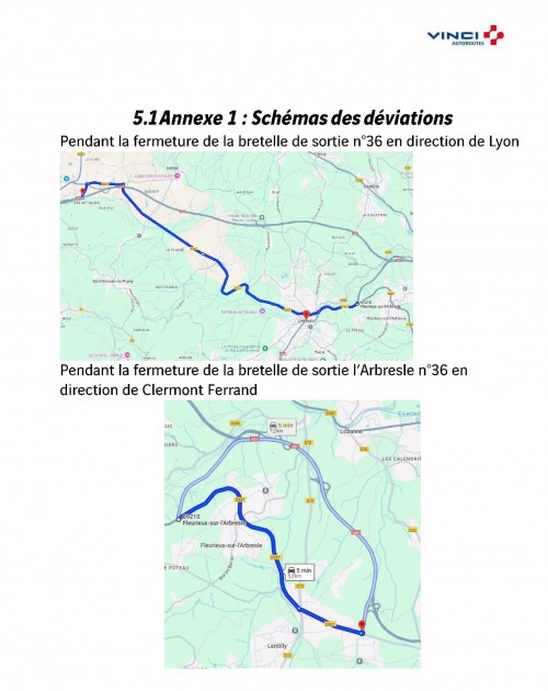 FERMETURE DES BRETELLES DE SORTIE D'AUTOROUTE N°36