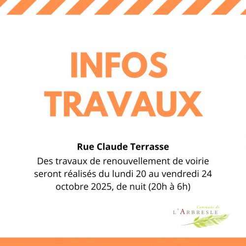 Travaux de voirie – Rue Claude Terrasse