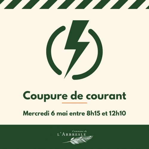 Info ENEDIS : coupure d'électricité le 06/05