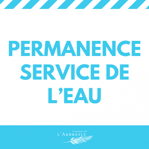 SERVICE DE L’EAU – ÉTÉ
