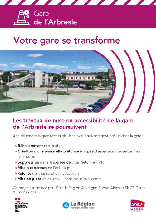 Travaux à la gare de L'Arbresle