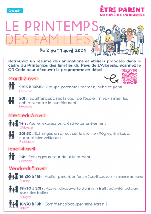 Le Printemps des Familles du 2 au 11 avril 2024