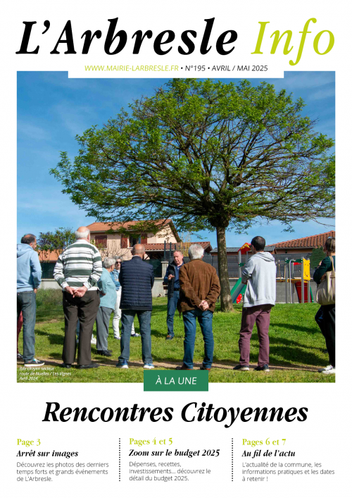 L'Arbresle Info d'avril/mai 2025 est paru !