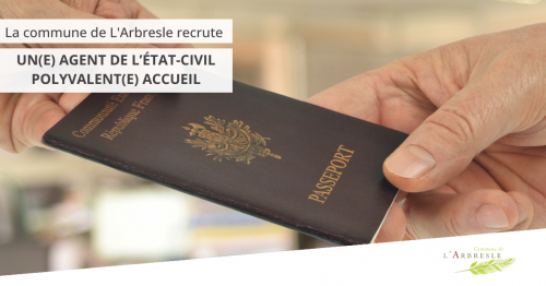 LA MAIRIE RECRUTE : UN(E) AGENT d'ETAT-CIVIL