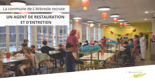 LA MAIRIE DE L'ARBRESLE RECRUTE : un agent remplaçant pour la restauration scolaire et l'entretien des locaux de l'école
