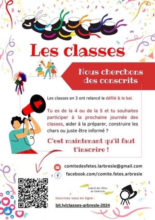 Classes en 4 : inscrivez-vous ! 