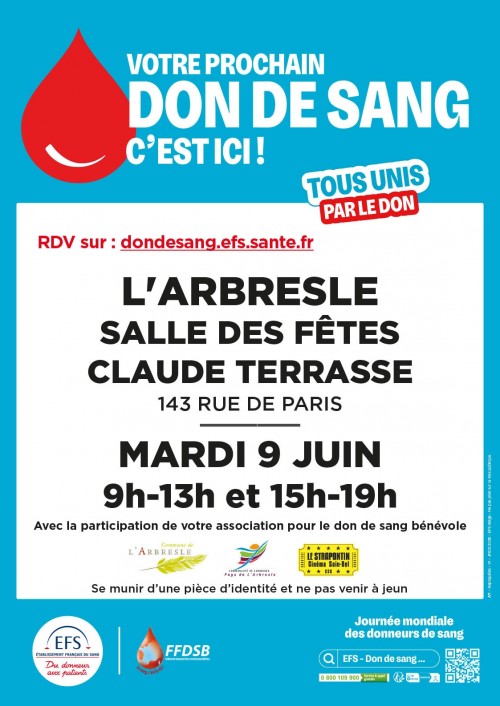 Don du sang - mardi 9 juin