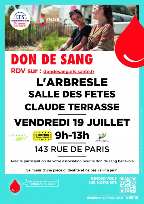 Don du sang - vendredi 19 juillet