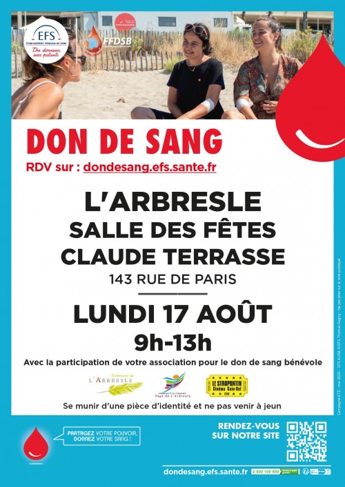 Don de sang - Lundi 17 août