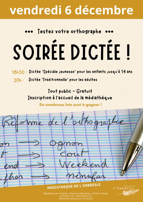 SOIREE DICTÉE