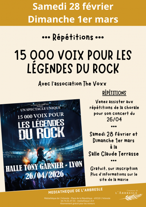 VENEZ ASSISTER À LA RÉPÉTITION D'UNE CHORALE GÉANTE