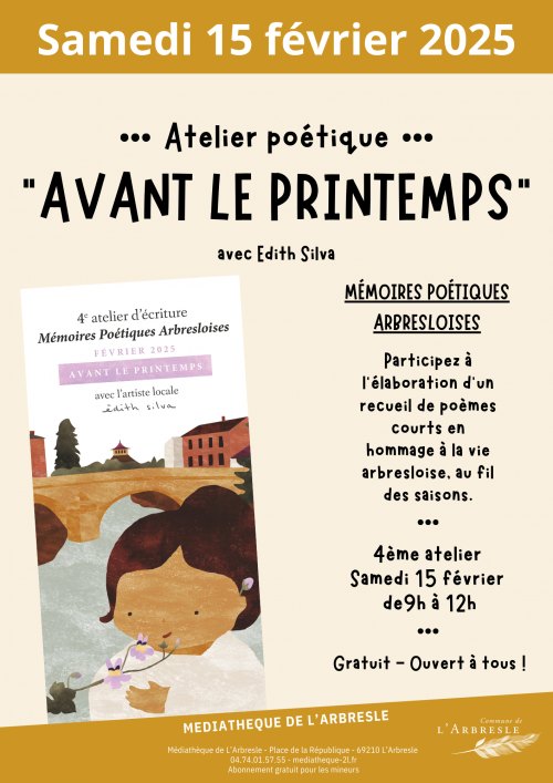 Atelier d'écriture poétique avec Edith Silva