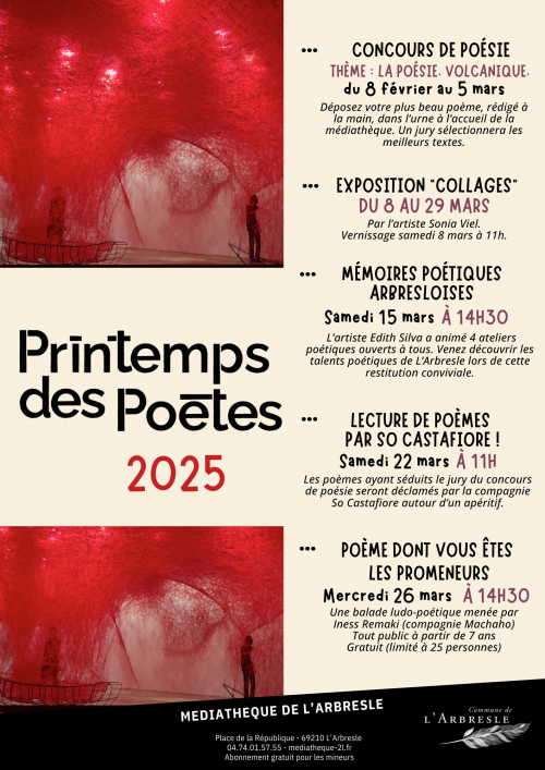 Printemps des Poètes : le programme à L'Arbresle !
