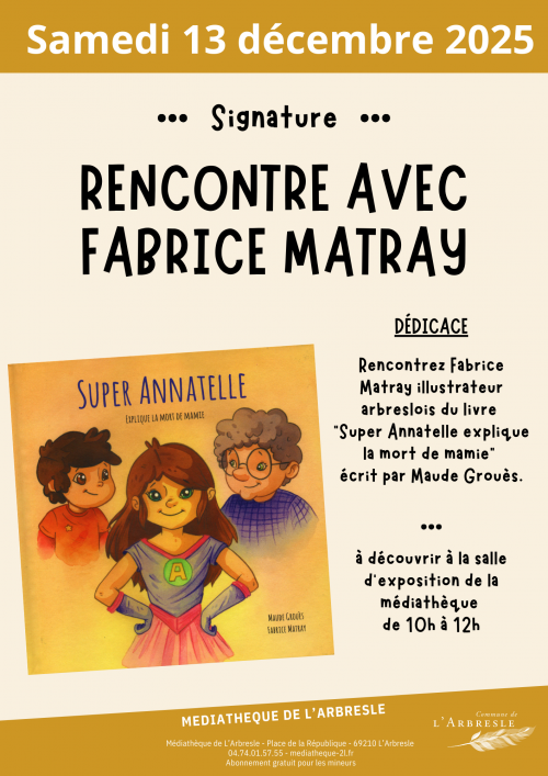Rencontre - dédicaces avec l'illustrateur Fabrice Matray