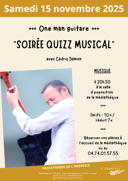 ONE MAN LIVE – GUITARE QUIZZ !