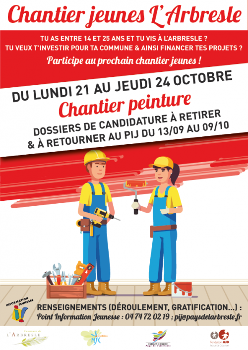 Chantier jeunes de l'automne : inscrivez-vous !