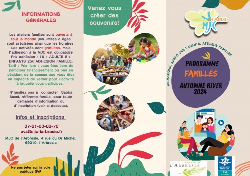 Découvrez le programme familles de la MJC Centre-Social !