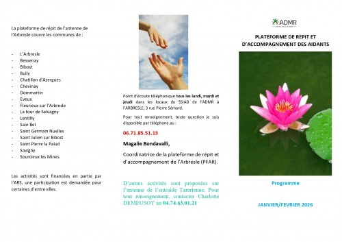 Plateforme de répit et d'accompagnement des aidants de l'ADMR