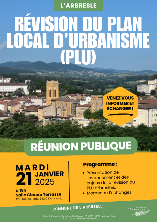 Réunion publique : révision du Plan Local d'Urbanisme (PLU)