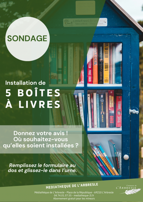 Sondage : des boîtes à livres à L'Arbresle !
