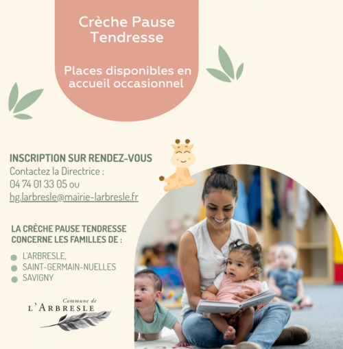 Des places disponibles à la crèche Pause Tendresse